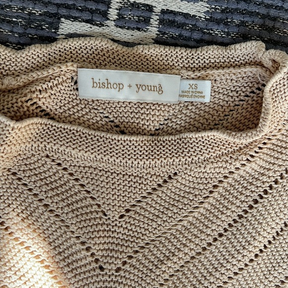 Bishop + Young Zen Asymmetrical Dolman Sleeve Knit Texture Sweater Cream - Picture 3 of 5